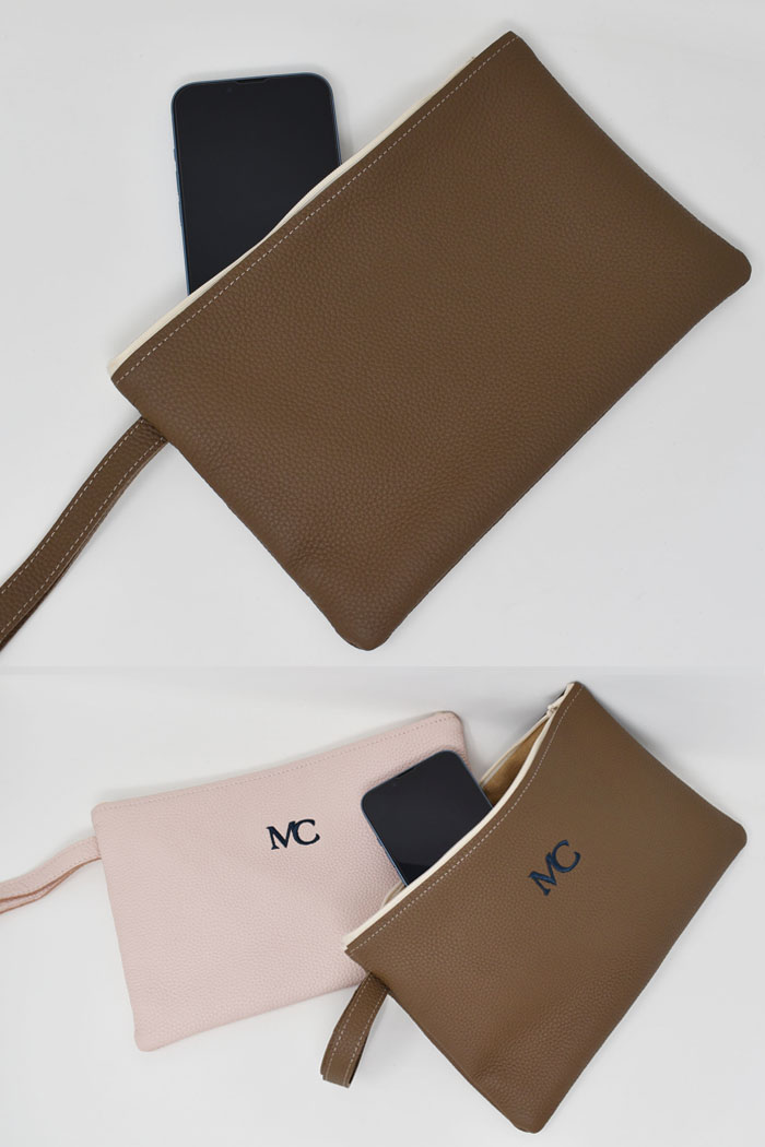 pochette de voyage en cuir italien